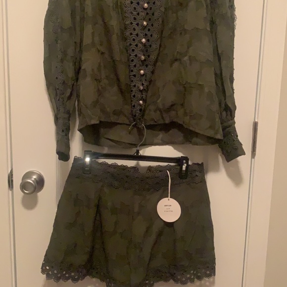Olive Green short set - Picture 2 of 4